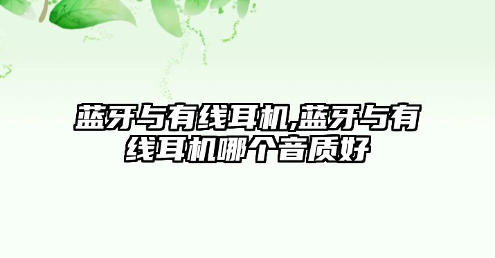 藍(lán)牙與有線耳機(jī),藍(lán)牙與有線耳機(jī)哪個音質(zhì)好
